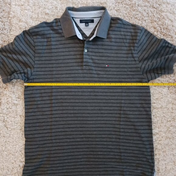 Tommy Hilfiger Golf Polo Men's Shirt Size X-Large Grey Striped Short Sleeve Logo - Picture 7 of 8